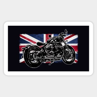 Bobber Bikies, Vintage Motorcycle Bike & Union Jack Sticker